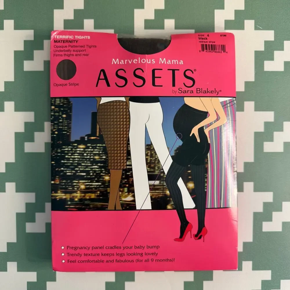 Spanx Maternity Tights Size 1 Xs S Pantyhose Hosiery Textured Stripe Black NEW